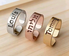 Custom Couple Name Ring Personalized 2 Names Engraved |Silver | Gold | Rose Gold
