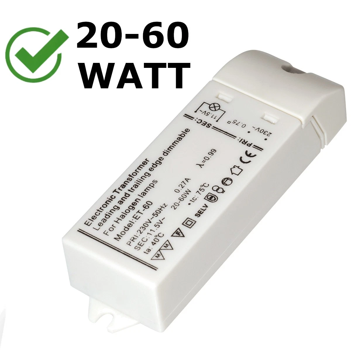 Elektronischer Halogen-Trafo McShine 10-120W 230V -> 12V dimmbar günst