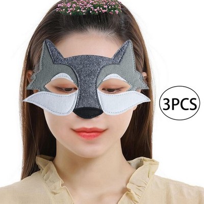 3 Stück Wolf Maske Abschlussball Maske lustige Gesichtsmaske Requisiten Party Maske Halloween Kostüm für