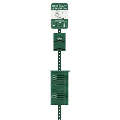 POOPY POUCH PP-SD-01-2R400-WP Pet Waste Container,10 gal.,Green 4ACD1