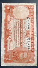 1936 Australia Riddle / Sheehan 10 Shilling note scarce notes see photos 