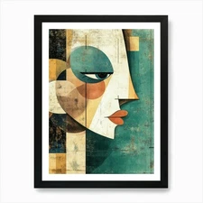 Abstract Portrait Of A Woman 125 Ar Framed Wall Art Poster Canvas Print Picture
