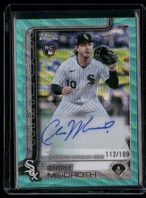 2025 Topps Chrome Update #AC-CME Chase Meidroth Auto Aqua Wave Refractors #/199