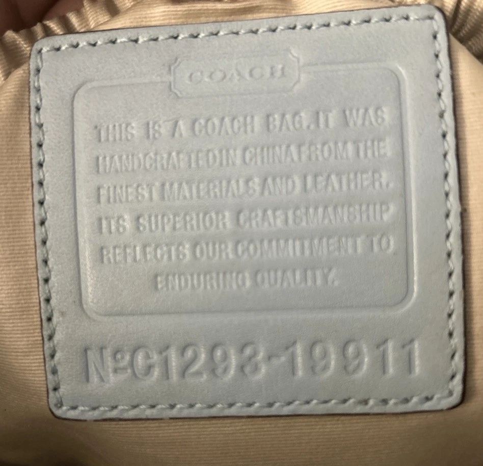 蔻驰签名标志粉天蓝色婴儿尿布托特包单肩包钱包复古 — 第 3/4 张图片