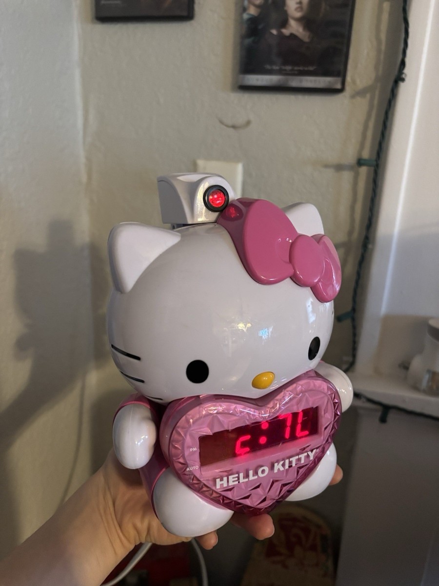 Sanrio Hello Kitty Digital Projection Alarm Clock Pink White