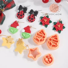Christmas Polymer Clay Cutters - 12 Pcs Swirl Candy Clay Cutters for Earrings...