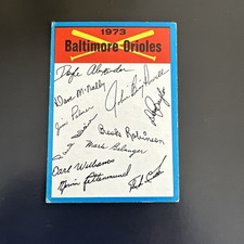 1973 Blue Baltimore Orioles Checklist Marked VG