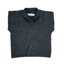 Vtg Jersild Shawl Collar Cap Sleeve Gray Wool Blend Sweater Size XL