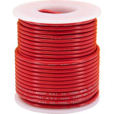 Wire, 22 AWG Stranded Core, PVC, 600V, spooled, Color: Red, Length: 1000 feet