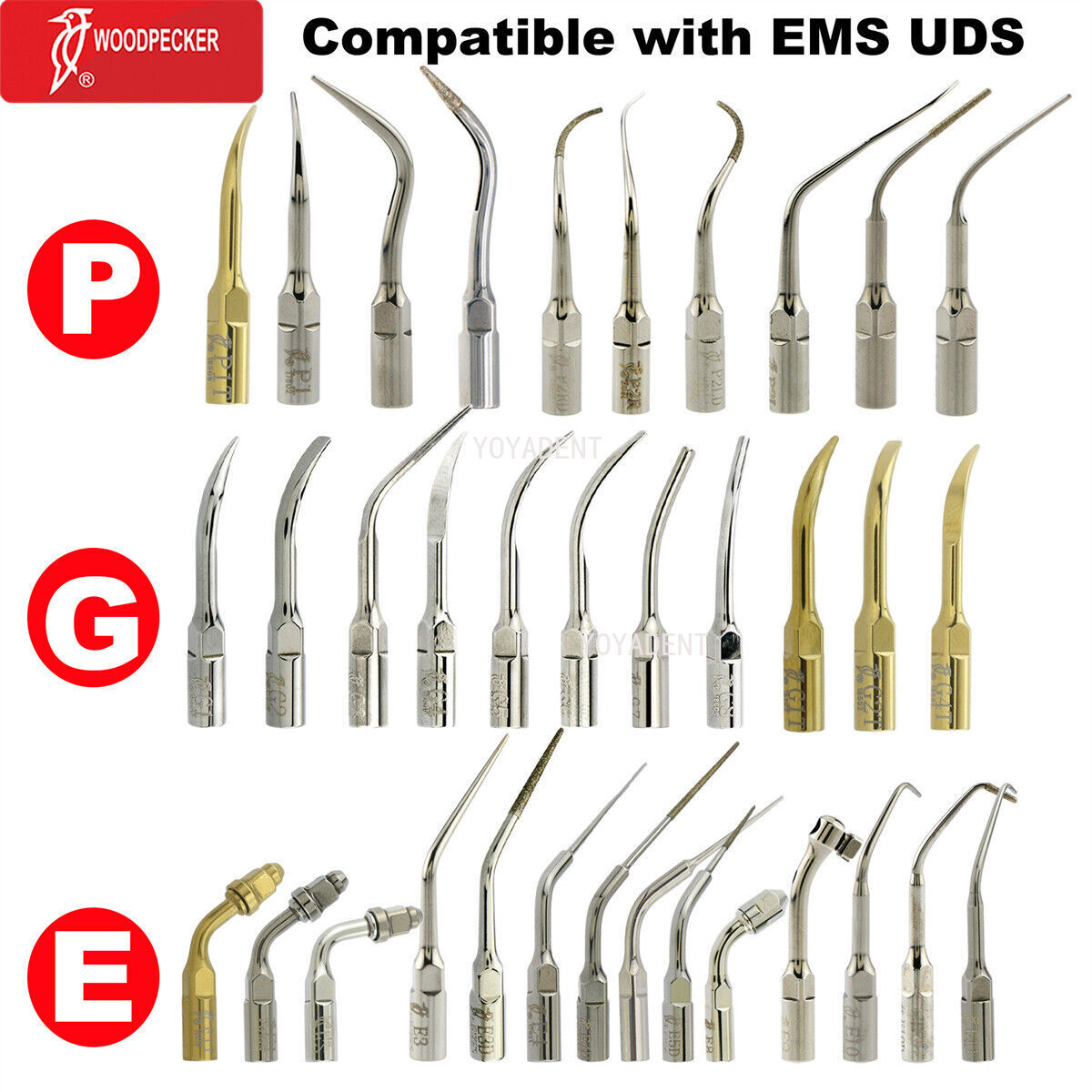 Woodpecker Dental Scaler Tips Endo Perio Scaling Tips Fit EMS Scaler Handpiece