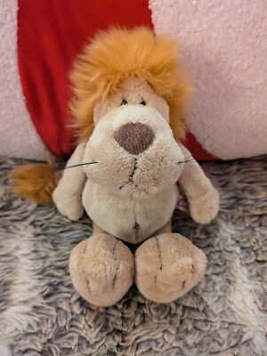 Nici Germany Löwe weiches Plüschtier Beanie Spielzeug Bauchnabel 10 Zoll RAR 