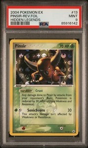 Pokemon PSA 9 MINT Pinsir 13/101 EX Hidden Legends Reverse Holofoil 2004 