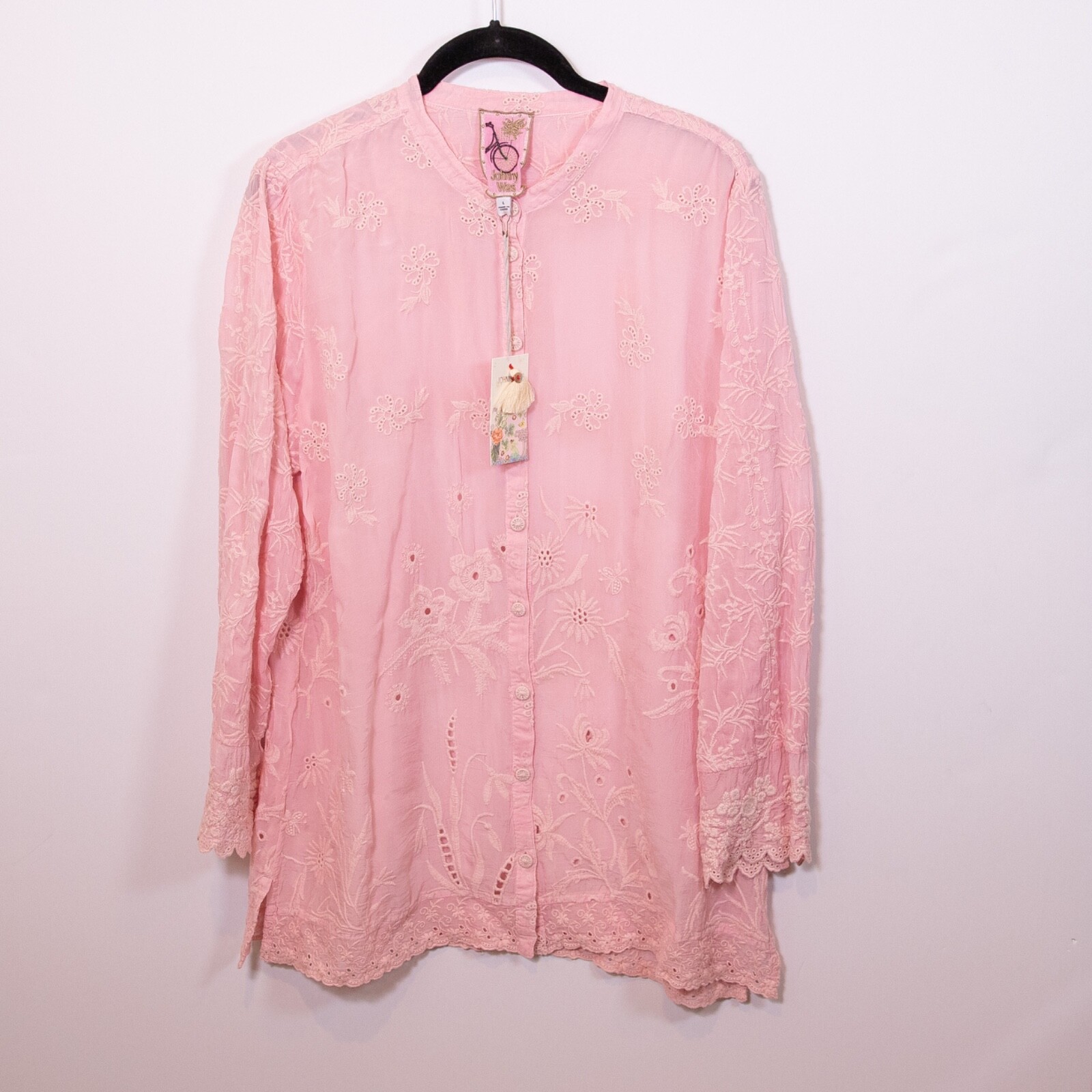 johnny was claude velvet peasant blouse