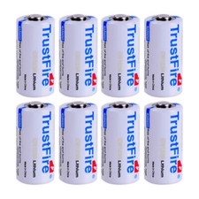 8pcs TrustFire CR123A 123A 85177 Lithium Battery 1400mAh 3.0V Batteries EXP 2035