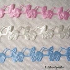 RUBAN FANTAISIE SATIN, BÉBÉ naissance LANDAU POUSSETTE * 20 mm * vendu au mètre 