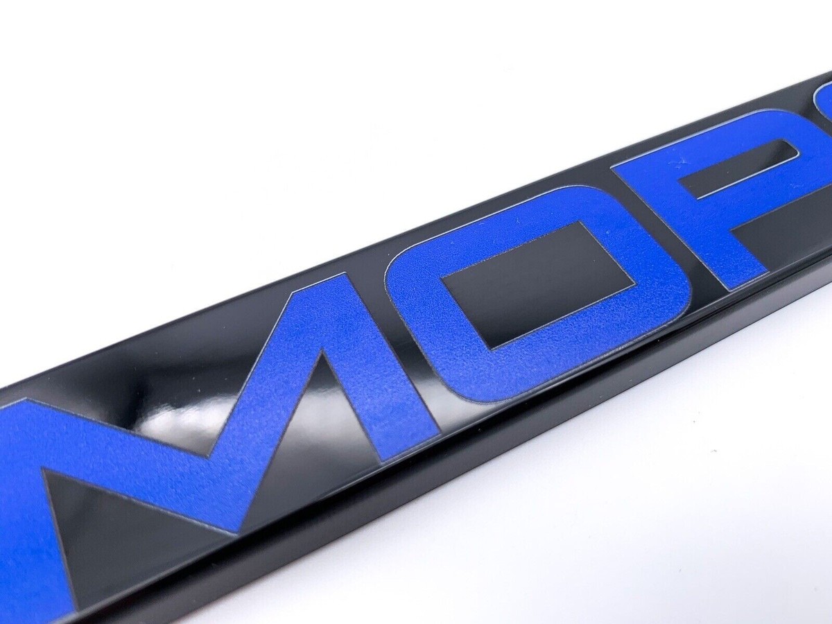 Mopar emblem universal black unbreakable polycarbonate license plate frame