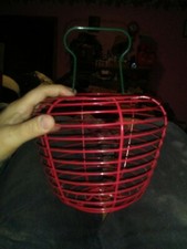 Red And Green Metal Basket Shaped Like An Apple
