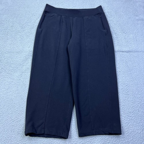 Athleta Retroplush Straight Leg Pant Women's 1X Black Pull On Stretch Front Seam