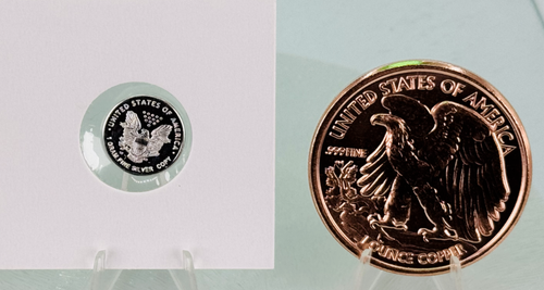 Silver & Copper Art Rounds * Two-piece Liberty Walking Set * Fine .999 Bullion - Picture 2 of 3