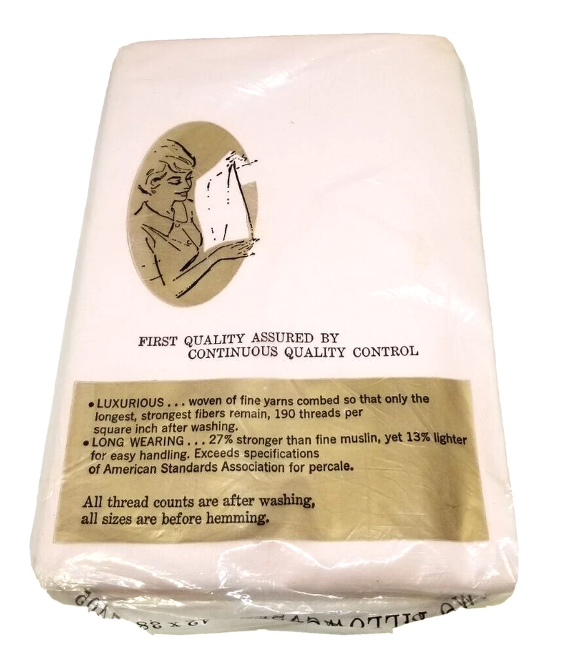 2 fundas de almohada rosa 42x38 peinadas percal Sears Harmony House 190 hilos Foto 3 de 3