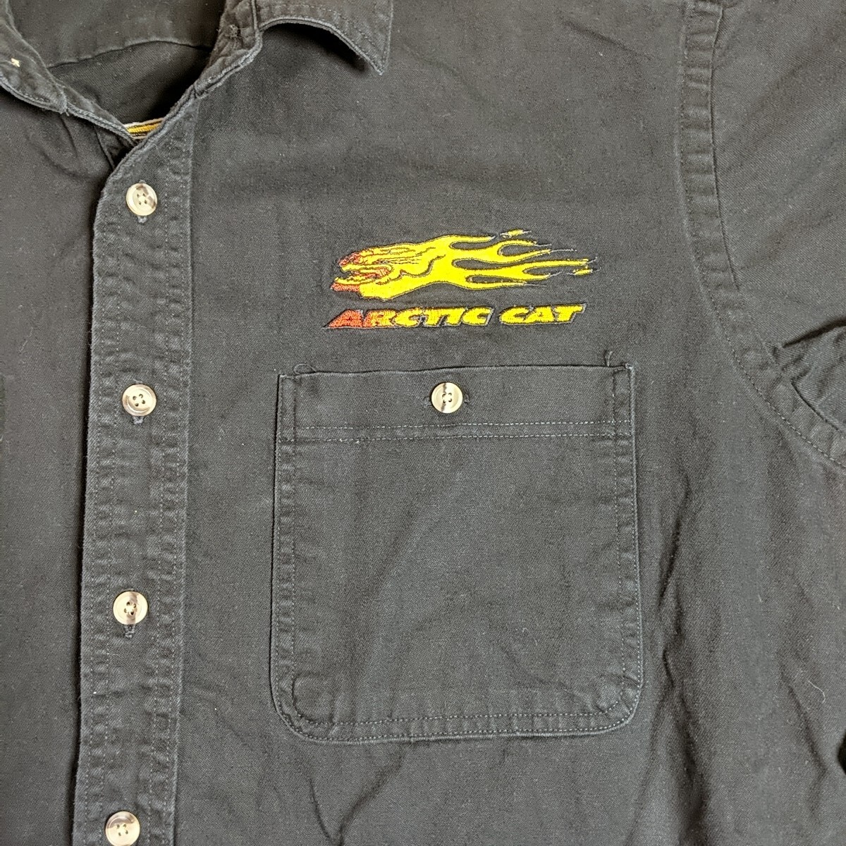 Vintage Arctic Cat Shirt Men Large Made In Canada Flame Heavy Cotton