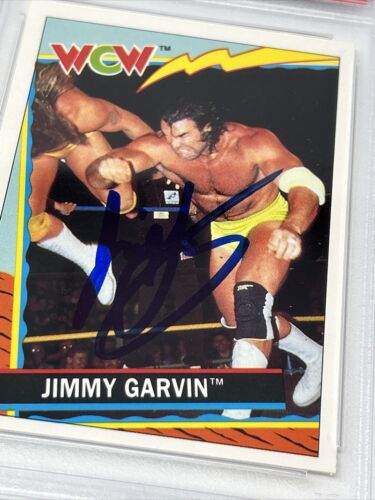 Signed SCOTT HALL 1992 Topps UK WCW Jimmy Garvin ERROR Wrestling RC #35 PSA DNA - Picture 2 of 3