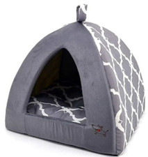 Brand New Pet Tent Soft Bed for Dog  Cat 19"x19"x19" Gray Lattice