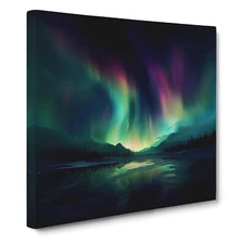 Northern Lights Digital Art No.5 Canvas Wall Art Print Framed Picture Home Decor