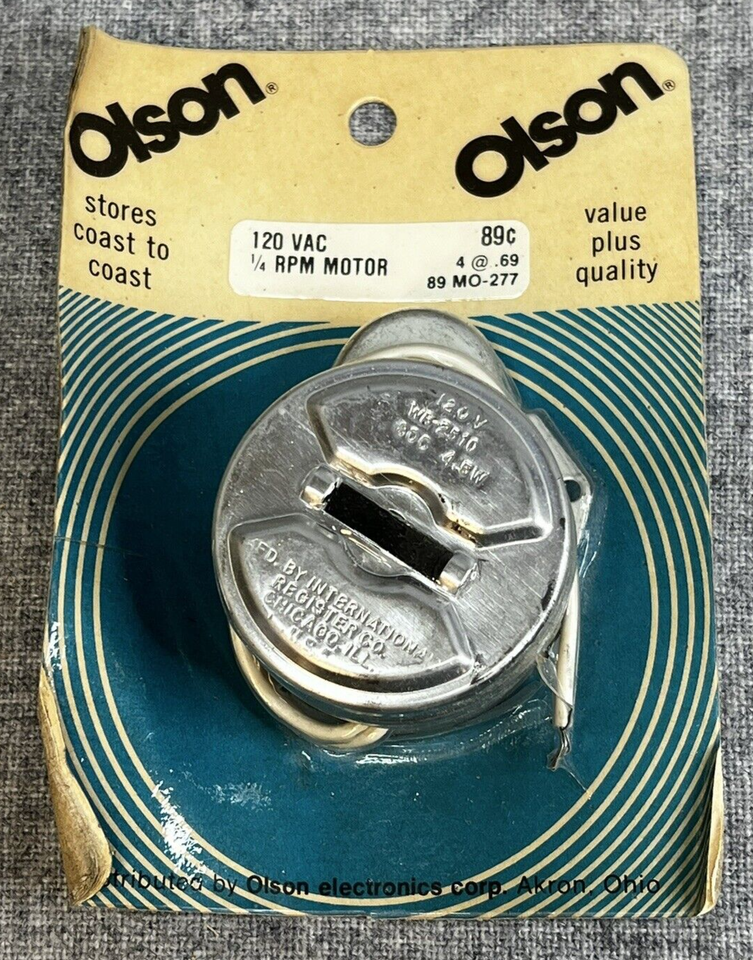 Vintage International Register 1/4 RPM Clock Timing Motor WB-2510 ...