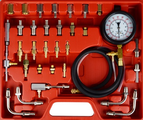 Universal Fuel Injection Gauge Pressure Tester Test Kit Car System Pump Tool Set - Picture 3 of 5
