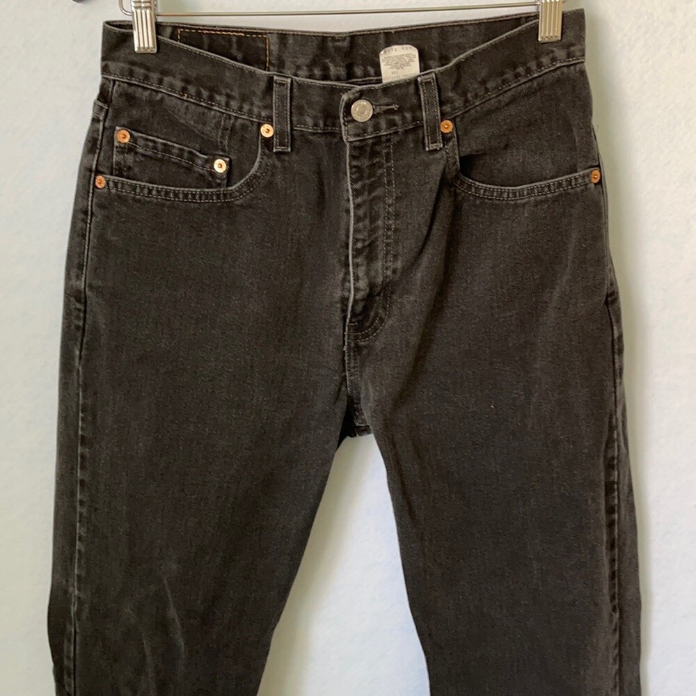 Levi's 505 Black Regular Fit Straight Leg Jeans, 32x32 | eBay