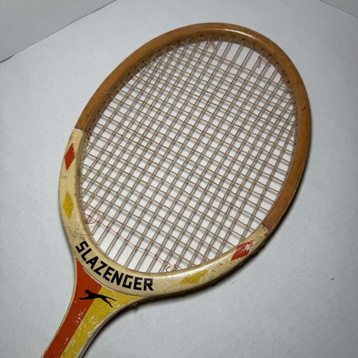 Raquette De Tennis Vintage Slazenger Challenge – Bois, Années 60, Avec Housse