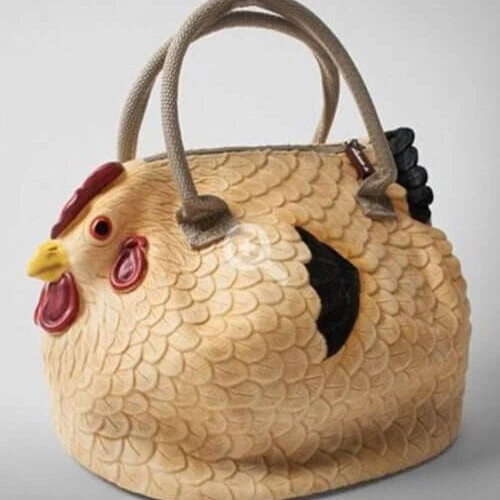 Amazon Rubber Hen Purse Rubber Chicken Coin Purse: Multicolor Tan