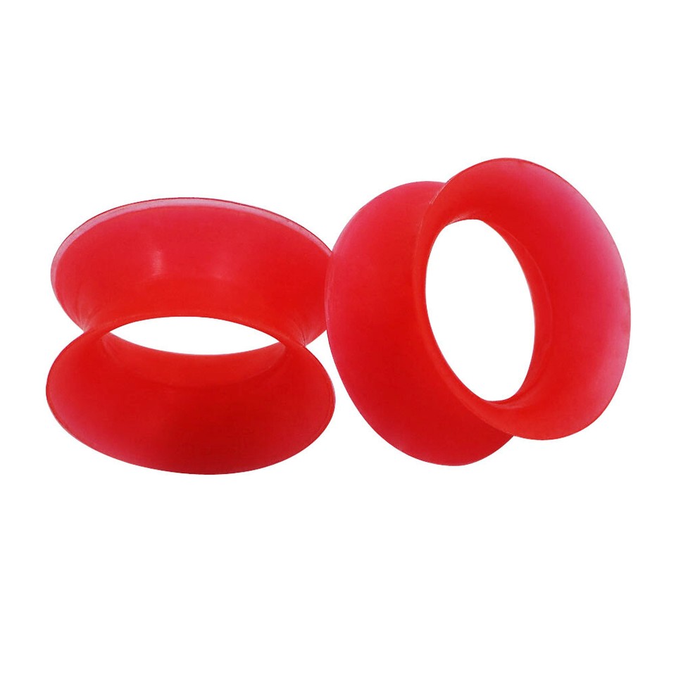 2 Pairs Thick Silicone Ear Plugs Soft Ear Gauges Tunnel Earrings