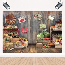 Farmers Market Backdrop for Photography Fresh Farm Vegetables Fruit Farmer Ma...