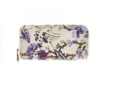 V & A VINTAGE STYLE SHABBY CHIC CREAM OILCLOTH ZIP WALLET PURSE NEW WITH TAGS
