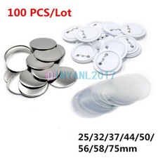 100PC/Lot Blank Pin Button Parts Supplies for Badge DIY Making Machine 37-75mm