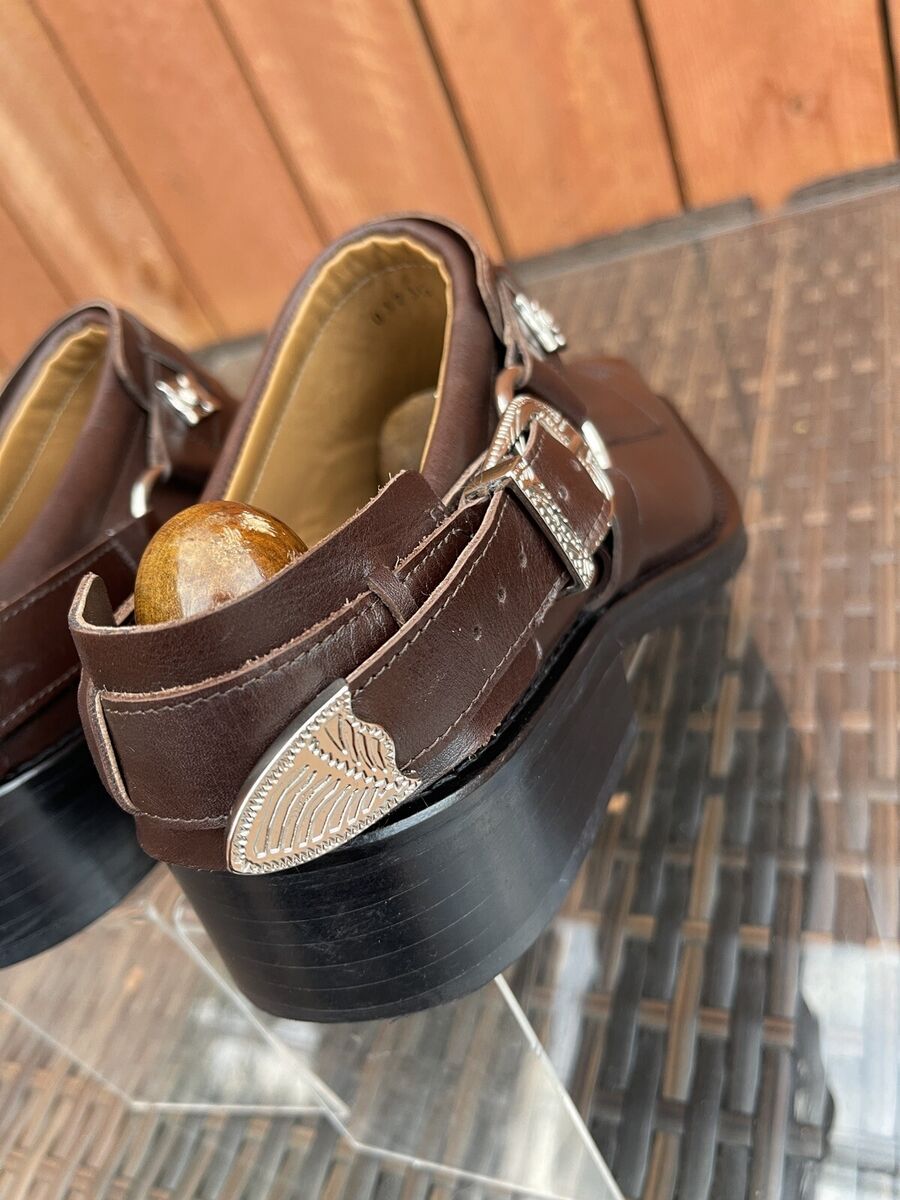 Toga Virilis Leather Brown Loafer Mule Silver Buckle EU 40 Toga Virilis Leather Brown Loafer Mule Silver Buckle EU 40