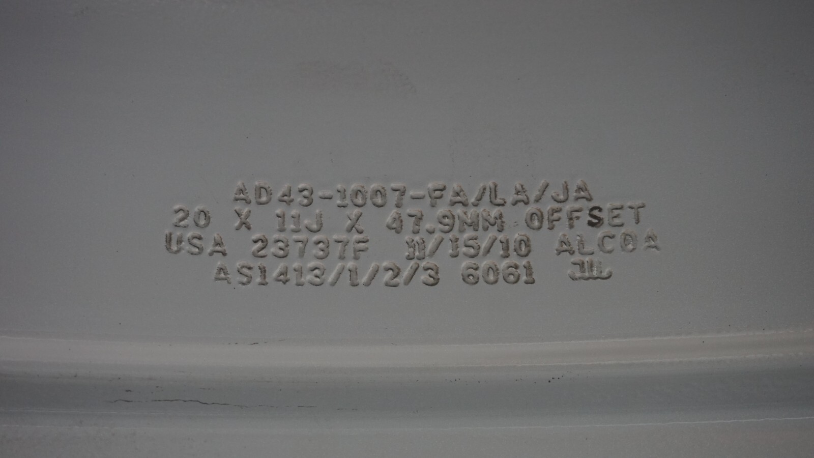 2010-2013 ASTON MARTIN RAPIDE REAR 10 SPOKE RIM WHEEL 20" 20X11 OEM AD43-1007