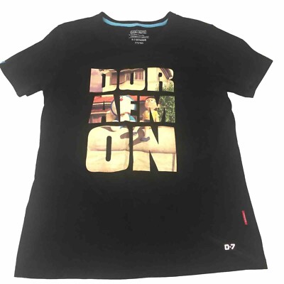 Japan Doraemon Black D-7 GONGSHE Anime Graphic T Shirt Size 195/96A