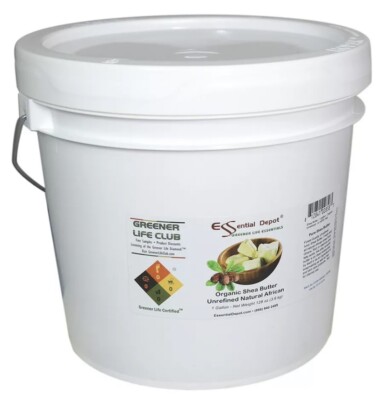 Organic Shea Butter Pail - Grade A - Premium - Unrefined - 1 Gallon (8 pounds)