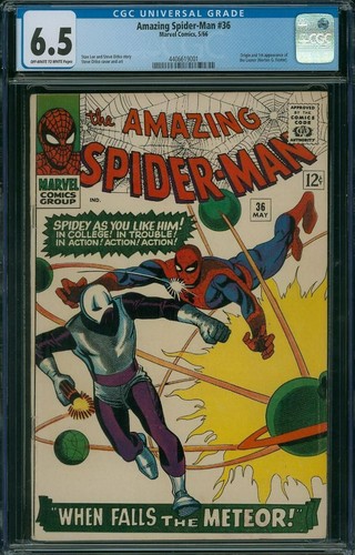 Amazing Spider-Man # 36..CGC Blue 6.5 Fine+ grade...1966 comic..1 st Looter--aae