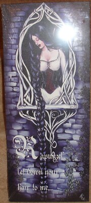 Rapunzel Gothic Märchen Leinwand 10''x24'' auf einem Holzrahmen, wirklich ungewöhnlich