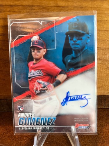 2021 Bowman's Best #B21-AG Andres Gimenez AUTOGRAPH Indians / Guardians - Picture 1 of 2