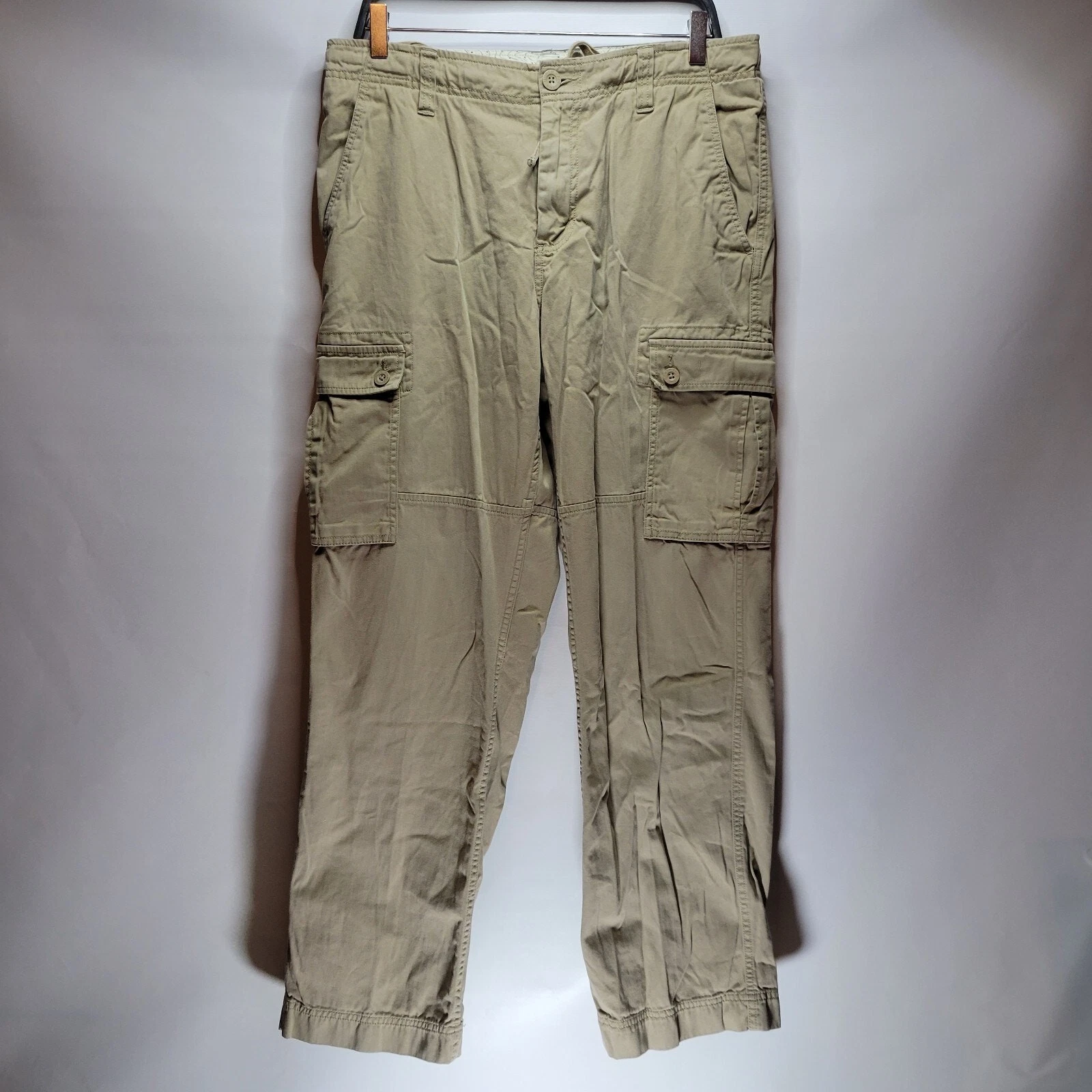 North Face Khaki Cargo Pants Men Sz 34 Relaxed Twill Hike Hunt Outdoor Tactical
