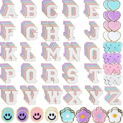 Chenille Letter Patches Self Adhesive Stickers for DIY   136 Pcs Fuzzy Cute V...