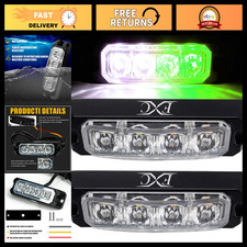 2pcs 4-led Strobe Lights For Car Suv Truck Van Emergency Beacon Hazard Warning G