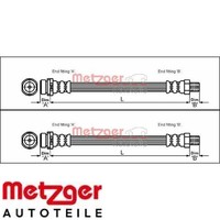 2X Bremsschlauch Metzger 4112316 2 BremsschläUche Rechts Links Hinten FüR Ford