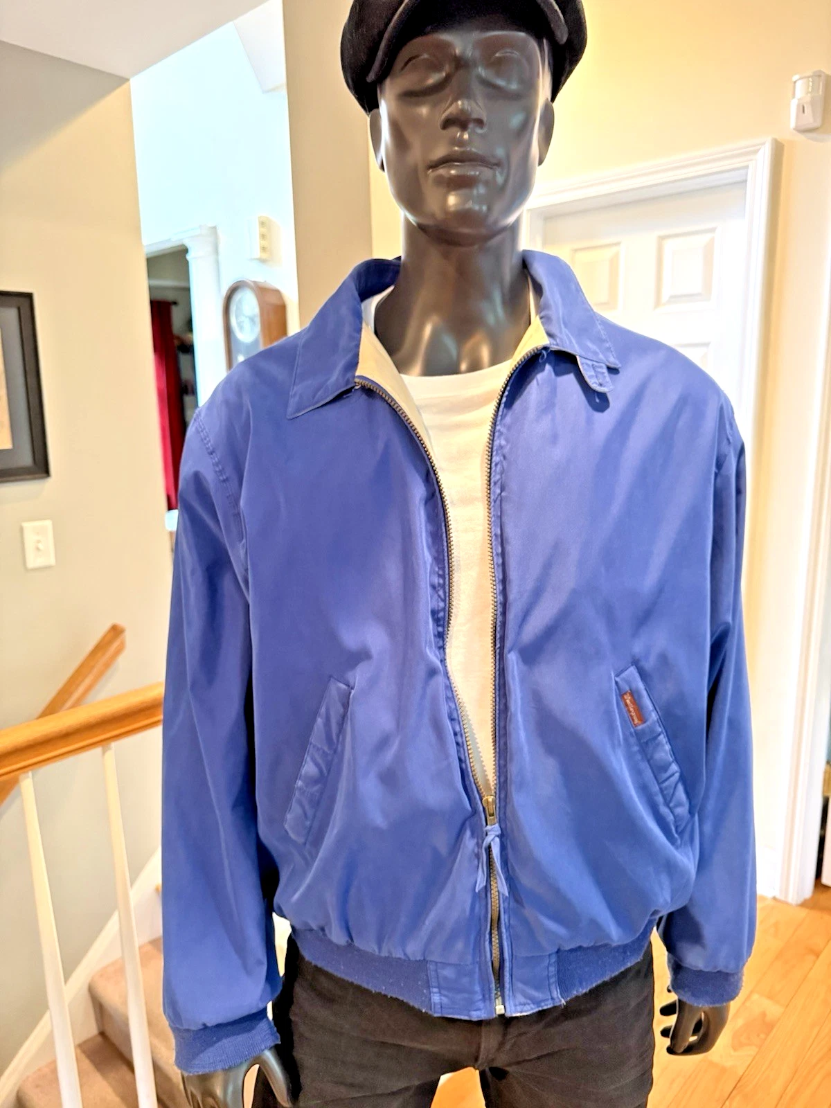 Weatherproof Golf Classic Lined Jacket Mens Large Blue Full Zip Windbreaker