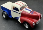MODEL-AMT  CUSTOM ‘40 WILLYS  RED /WHITE /BLUE PATRIOTIC AMERICAN TRUCK HEMI — photo 1
